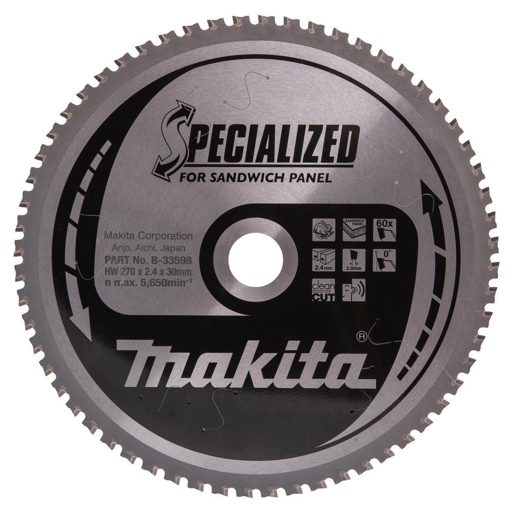 Makita SPECIALIZED Circular Saw Blade for Sandwich Panel Cutting 270mm 60T 30mm