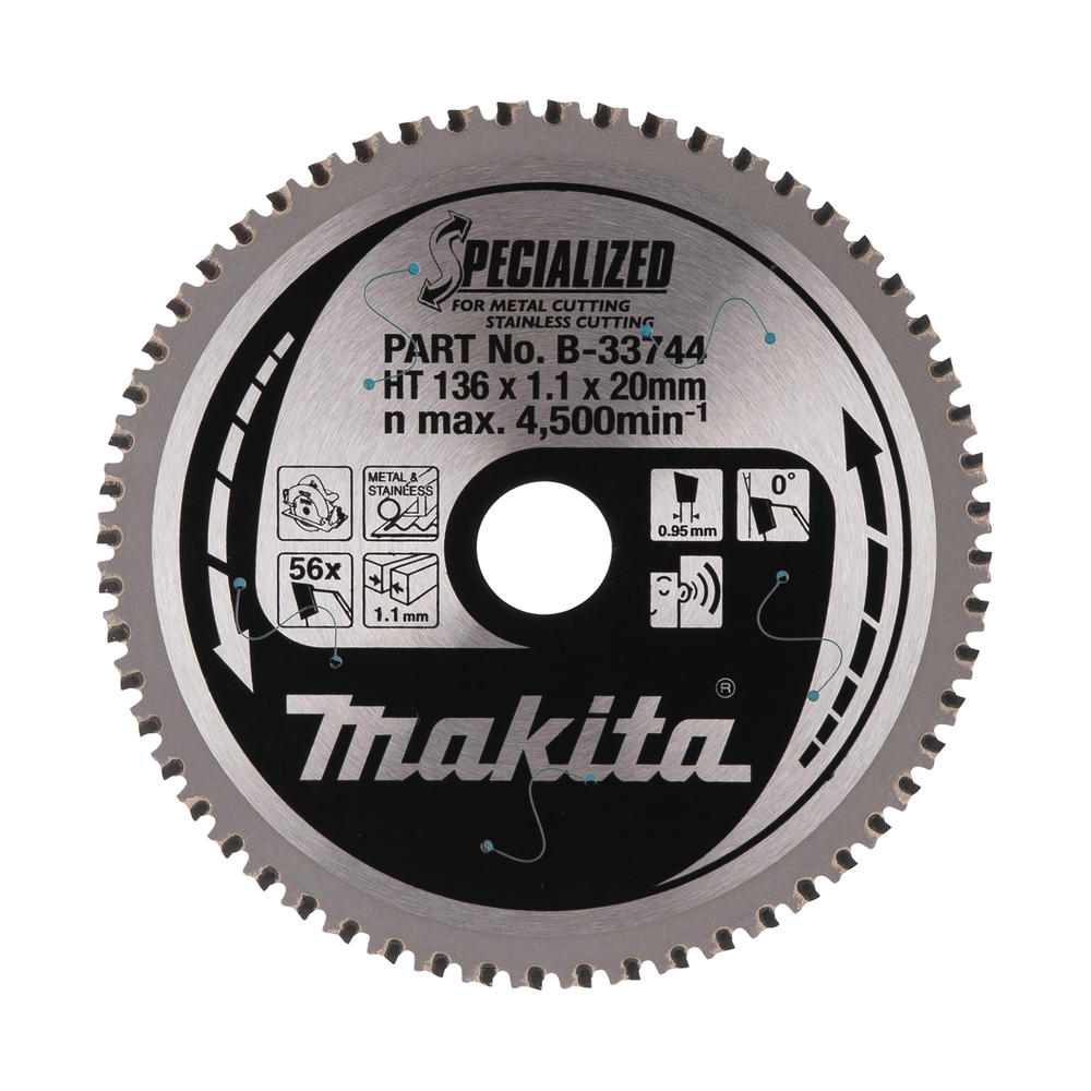 Makita SPECIALIZED Circular Saw Blade for Stainless Steel Cutting 136mm 56T 20mm