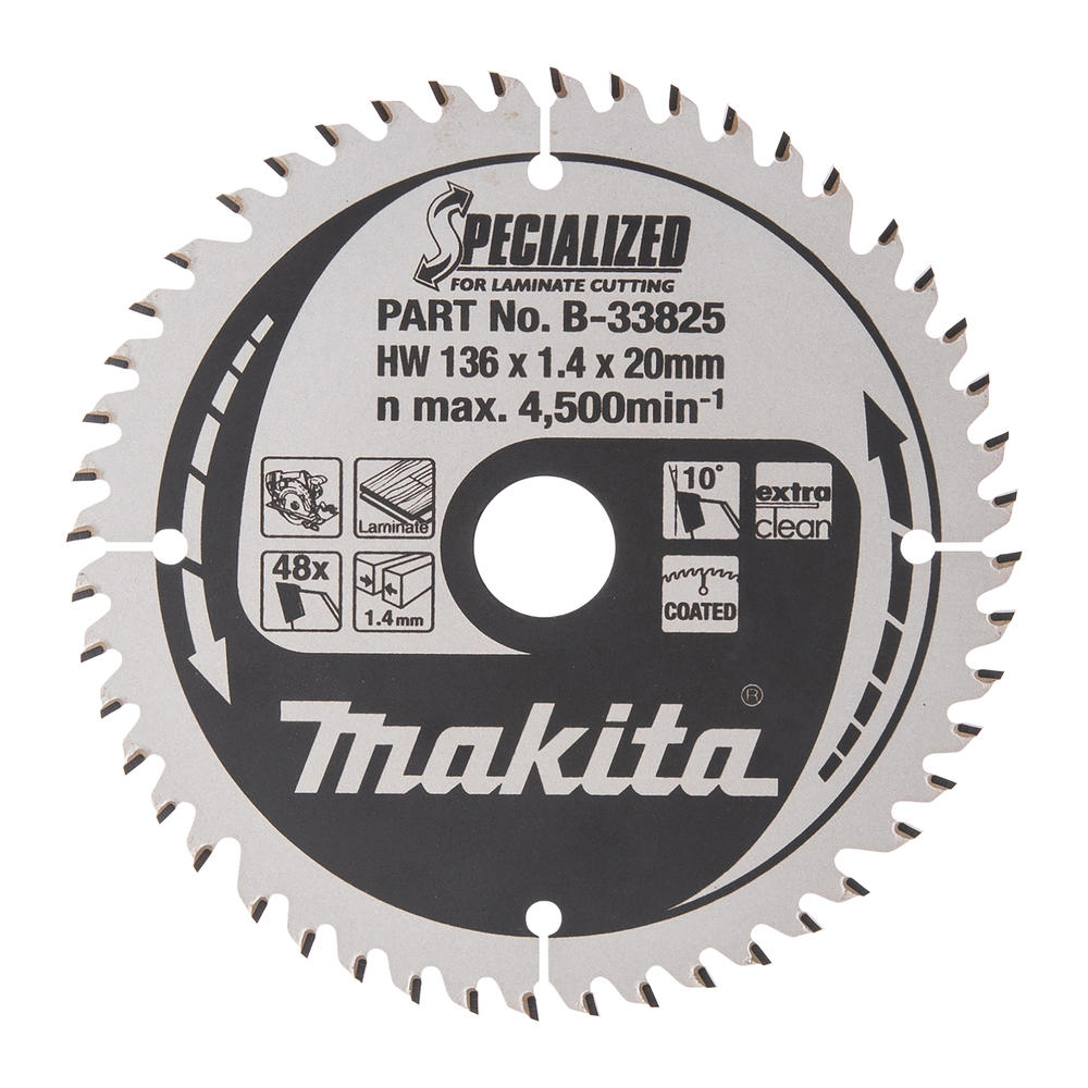 Makita Specialized Circular Saw Blade For Laminate Cutting 136mm 48t 20mm