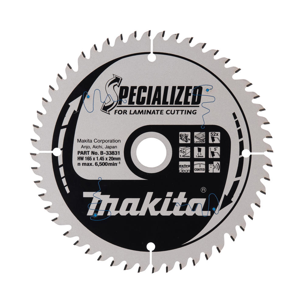 Makita Specialized Circular Saw Blade For Laminate Cutting 165mm 52t 20mm