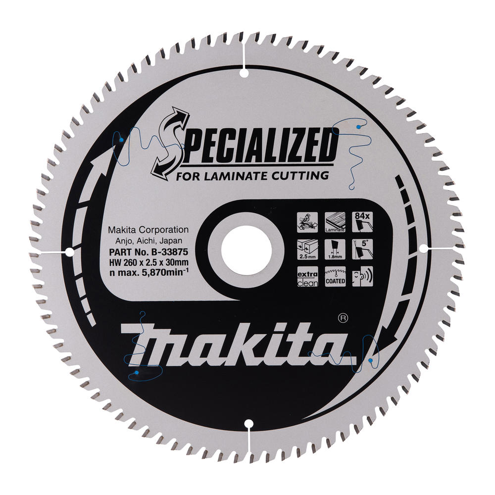 Makita Specialized Circular Saw Blade For Laminate Cutting 260mm 84t 30mm