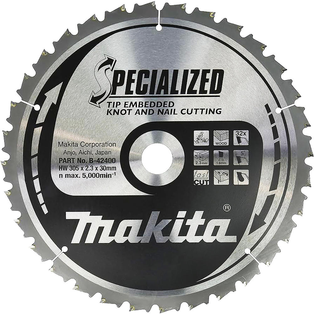 Makita Specialized Circular Saw Blade For Knot And Nail Cutting 305mm 32t 30mm