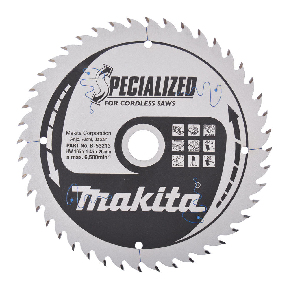 Makita Makblade Plus Circular Saw Blade For Mdf & Laminate 165mm 44t 20mm