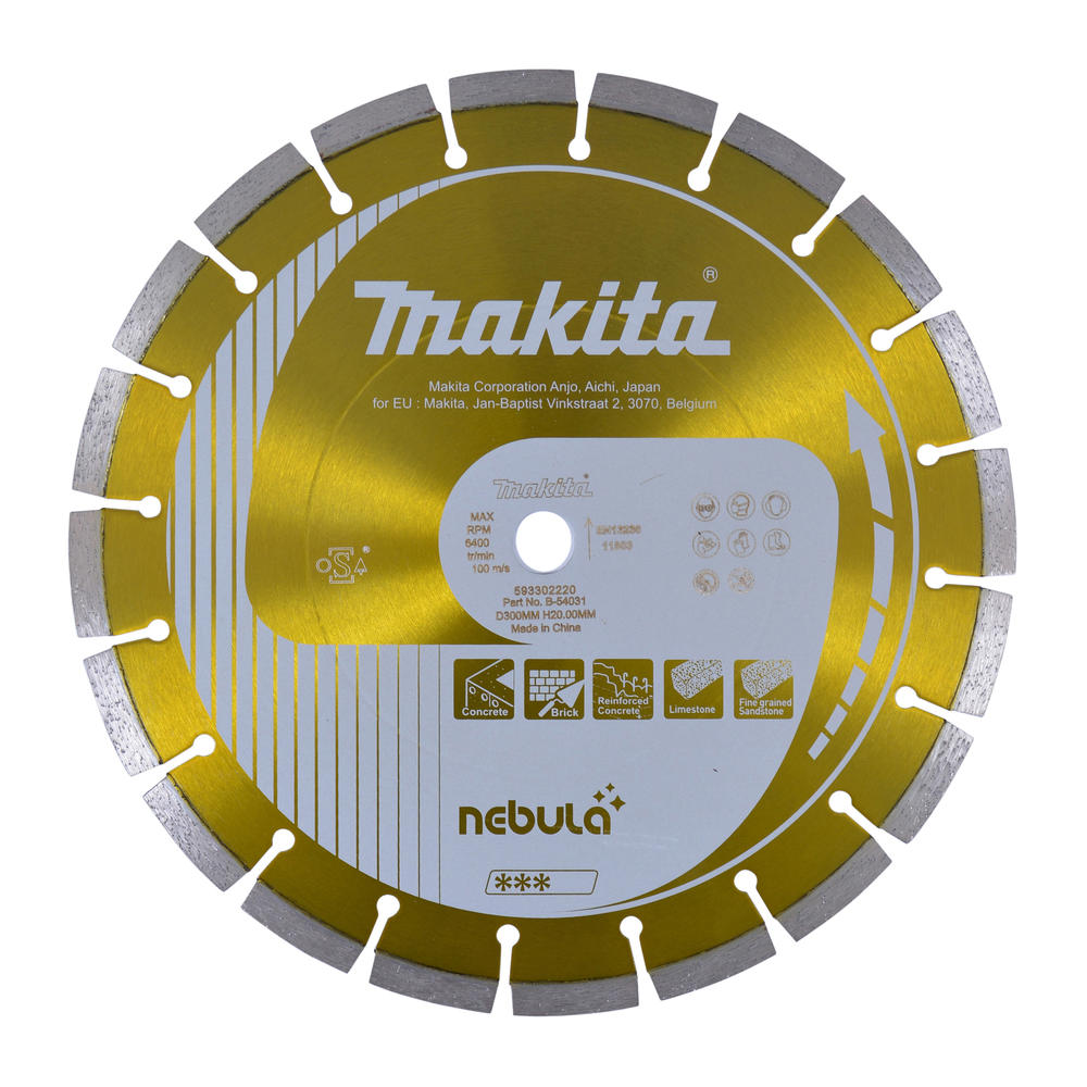 Makita Nebula Wet And Dry Diamond Wheel Cutting Disc 300mm 2.4mm Pack Of 1
