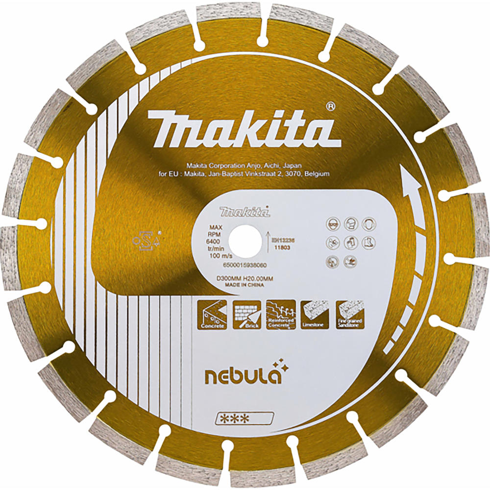 Makita Nebula Wet And Dry Diamond Wheel Cutting Disc 300mm 2.8mm Pack Of 1