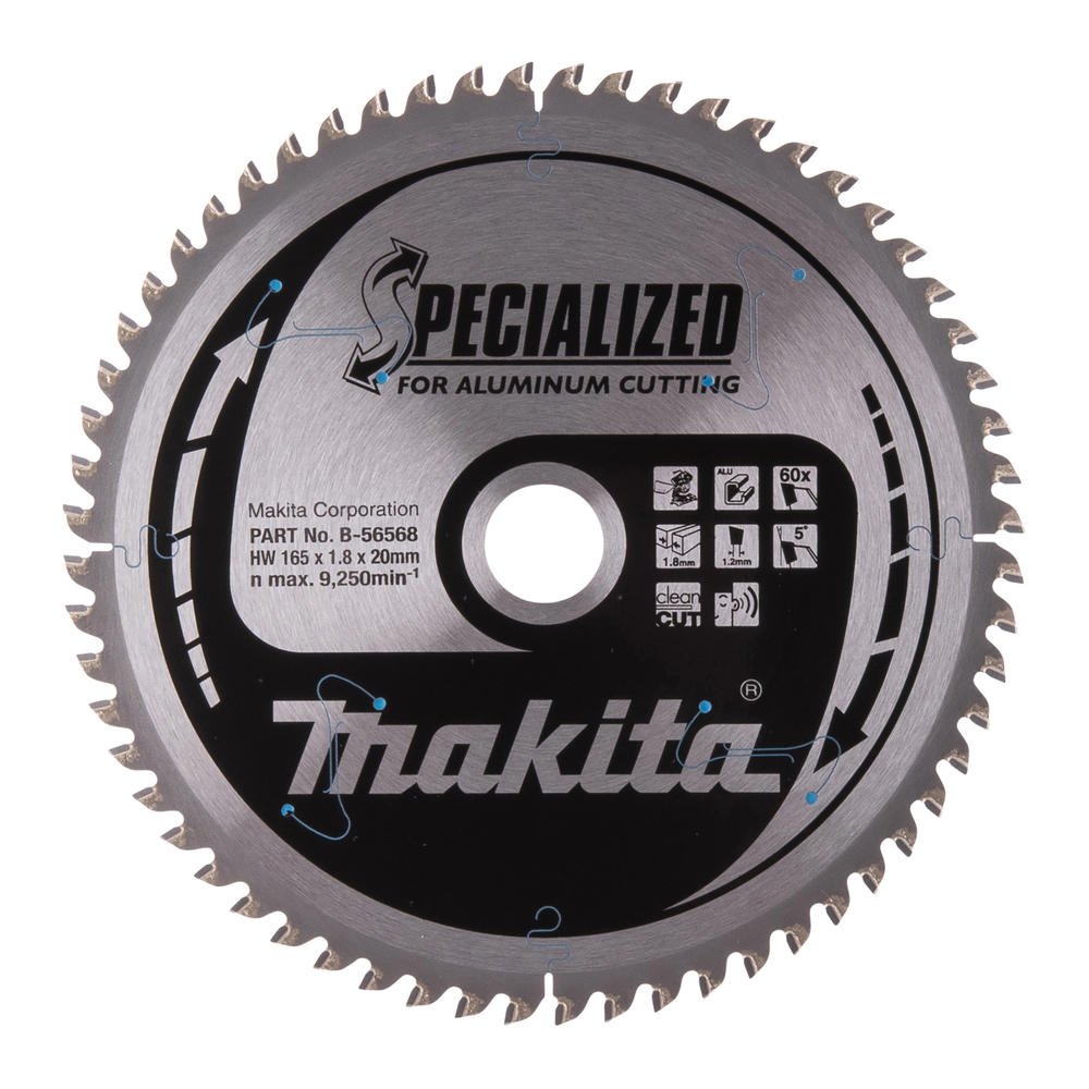 Makita Specialized Circular Saw Blade For Aluminium Cutting 165mm 60t 20mm