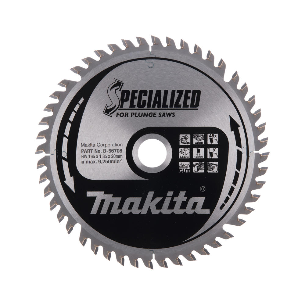 Makita SPECIALIZED Plunge Saw Wood Cutting Saw Blade 165mm 48T 20mm