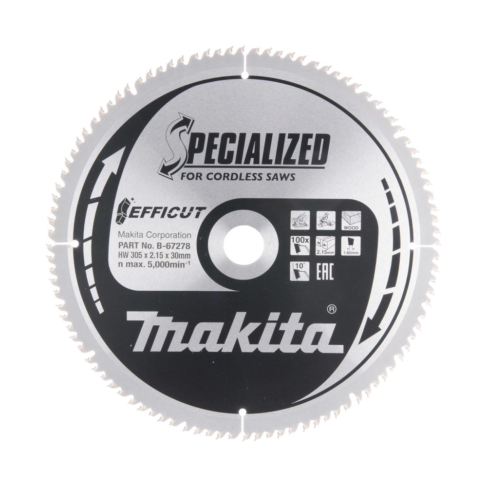 Makita SPECIALIZED Efficut Wood Cutting Saw Blade 305mm 100T 30mm