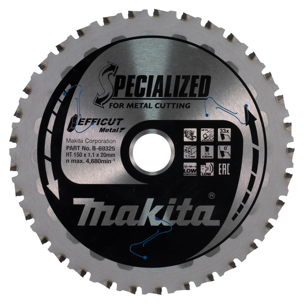 Makita SPECIALIZED Efficut Circular Saw Blade for Metal Cutting 150mm 33T 20mm