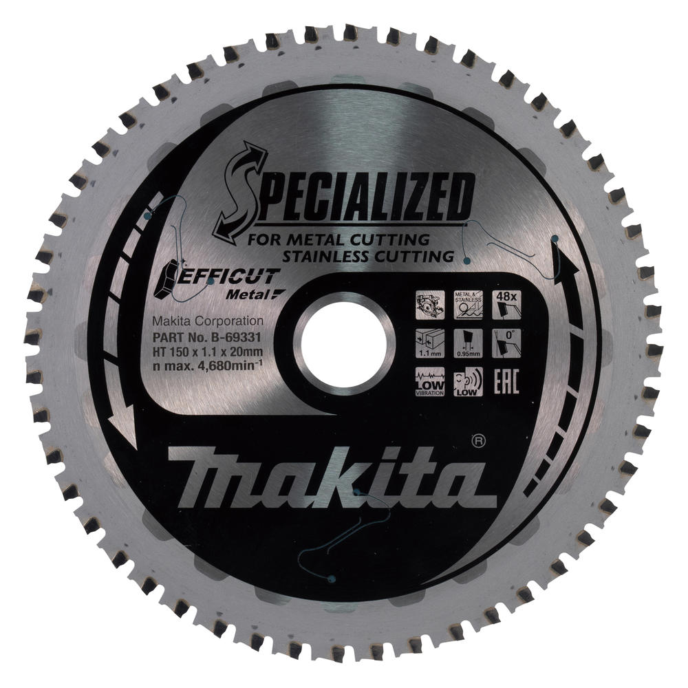 Makita SPECIALIZED Efficut Circular Saw Blade for Stainless Steel 150mm 48T 20mm