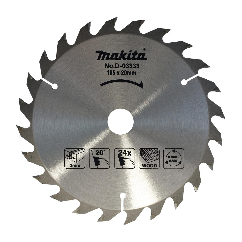 Makita Wood Cutting Circular Saw Blade 165mm 24t 20mm