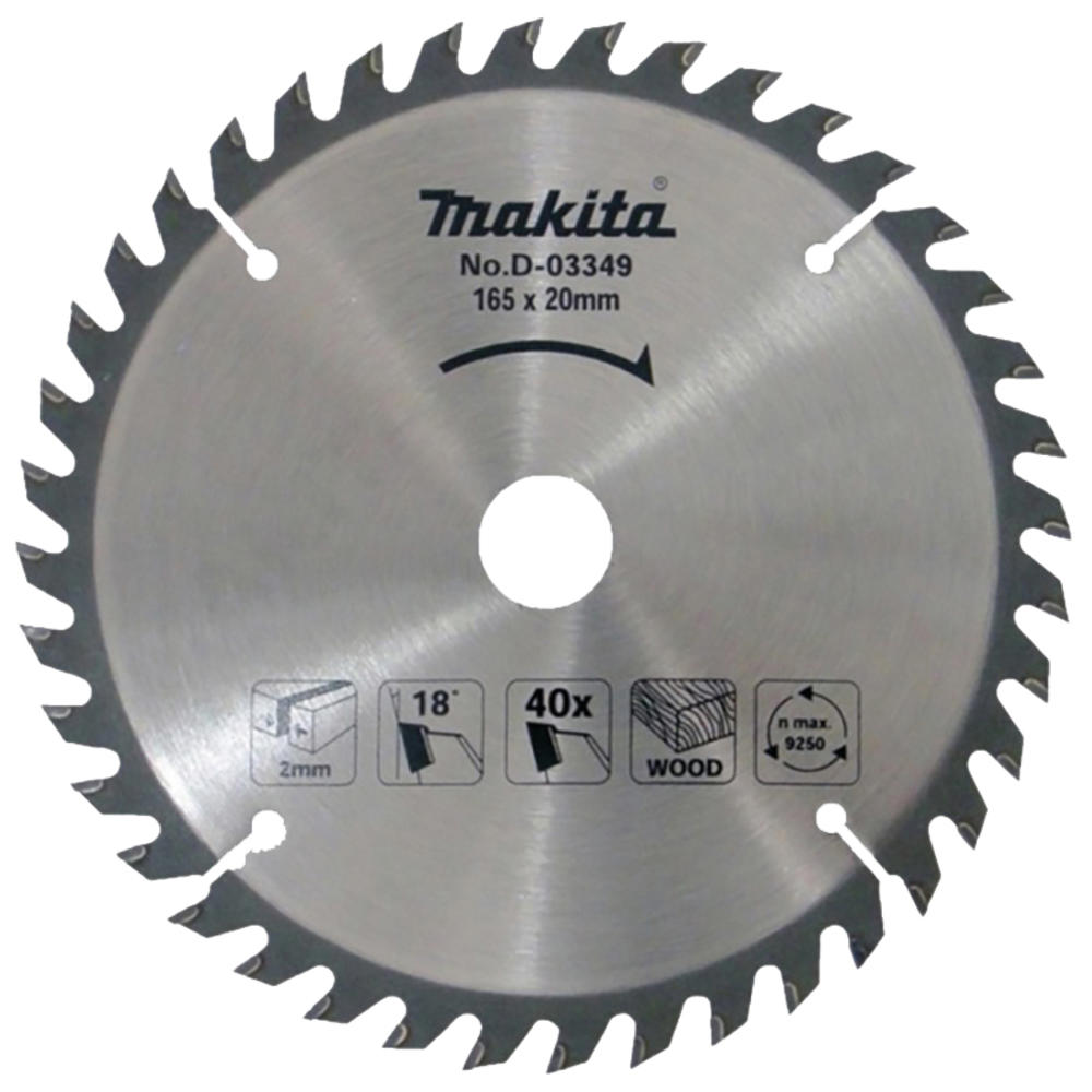 Makita Wood Cutting Circular Saw Blade 165mm 40t 20mm
