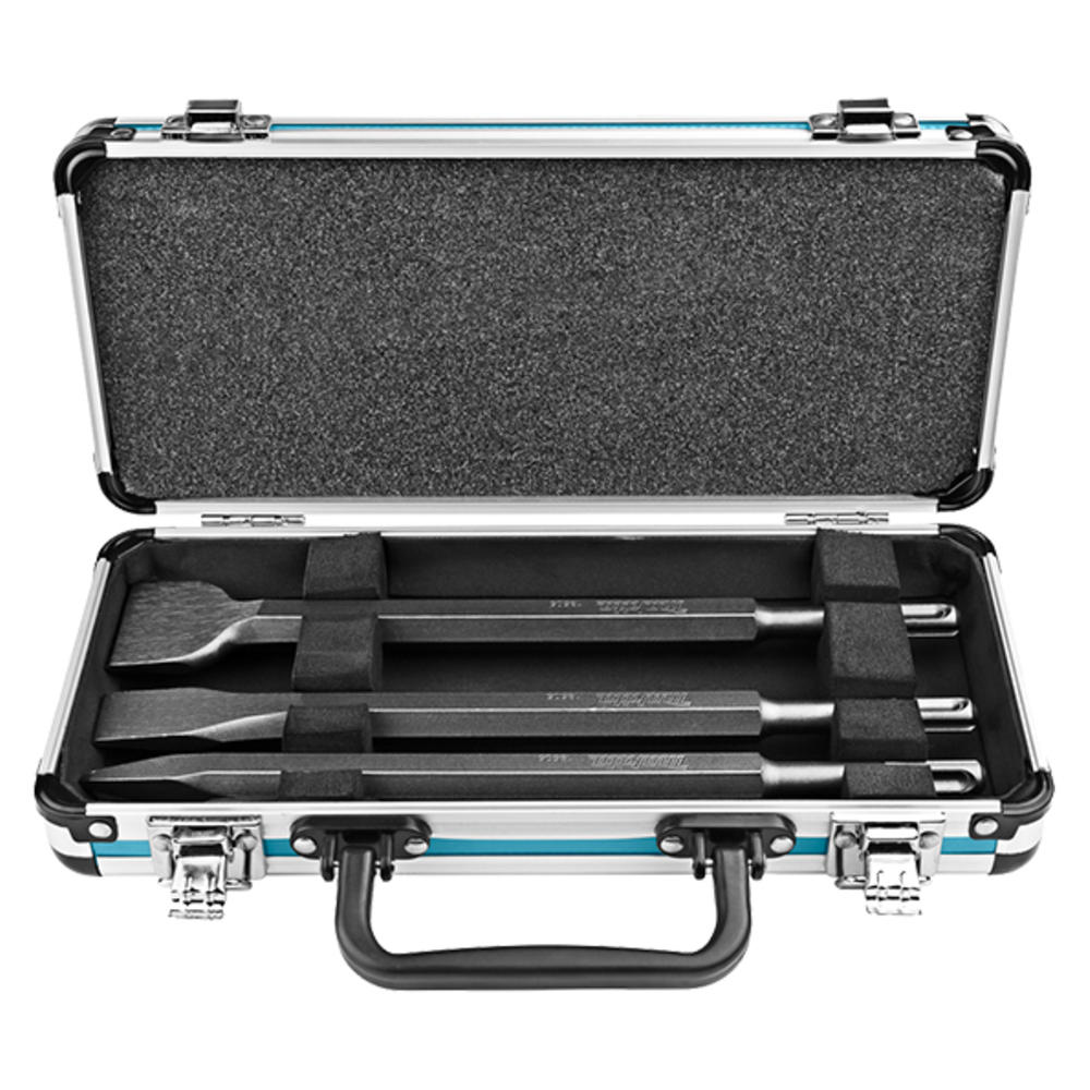 Makita 3 Piece SDS Plus Chisel Set in Aluminium Carry Case