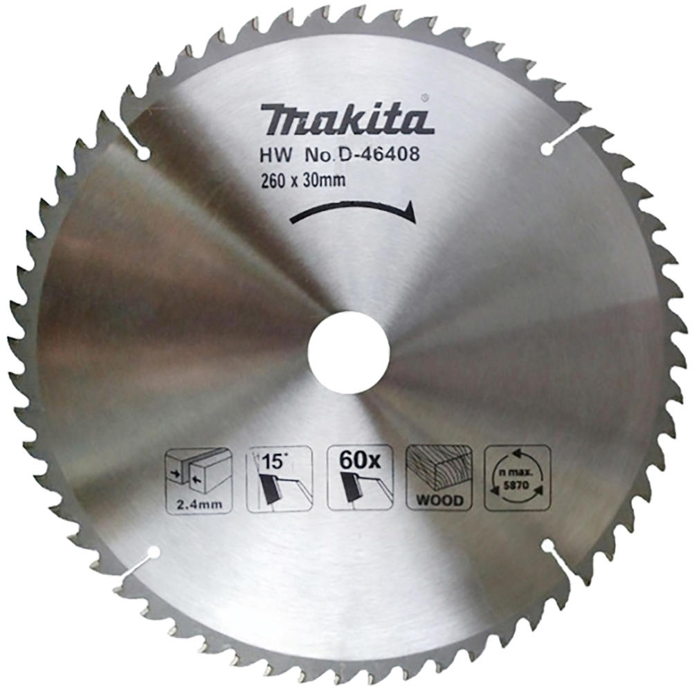 Makita Wood Cutting Circular Saw Blade 260mm 60T 30mm