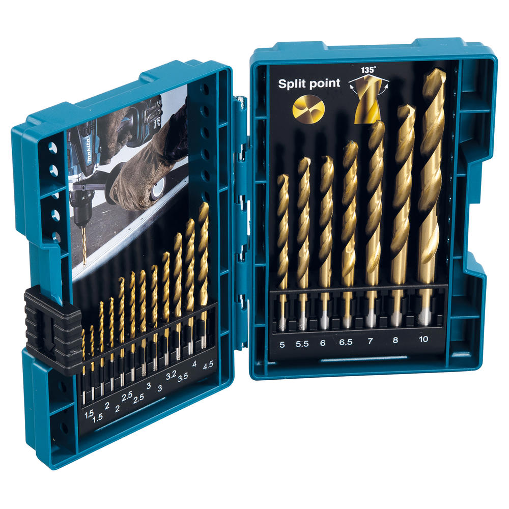 Makita 19 Piece Hss-tin Metal Drill Bit Set