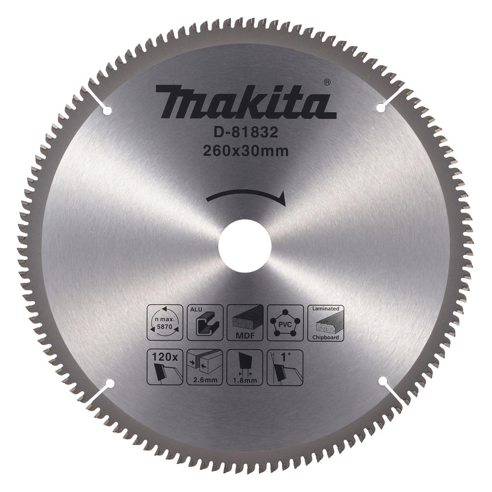 Image of Makita Multi Purpose Circular Saw Blade 260mm 120T 30mm