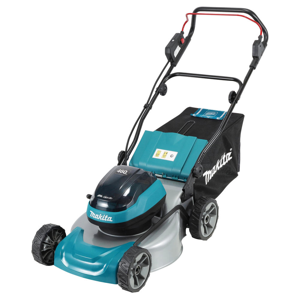 Click to view product details and reviews for Makita Dlm446 Twin 18v Lxt Cordless Brushless Lawnmower 460mm No Batteries No Charger.