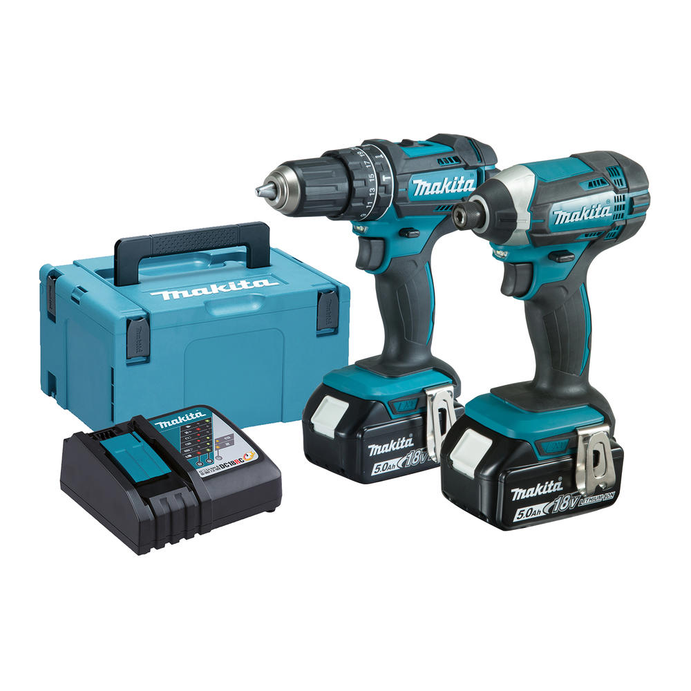 Makita DLX2131 18v LXT Cordless Combi Drill and Impact Driver Kit 2 x 5ah Li-ion Battery Charger Case
