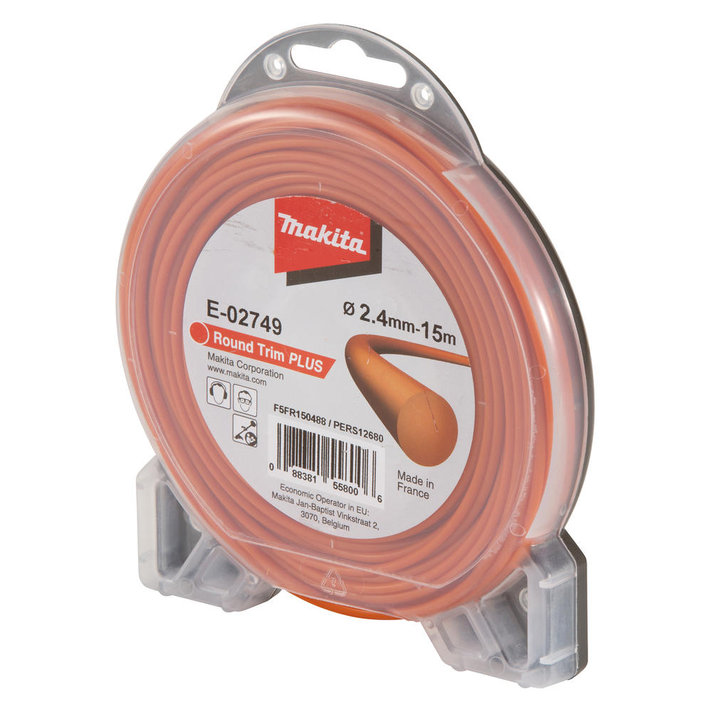 Makita Round Trim Plus Orange Grass Trimmer Line 2.4mm 15m