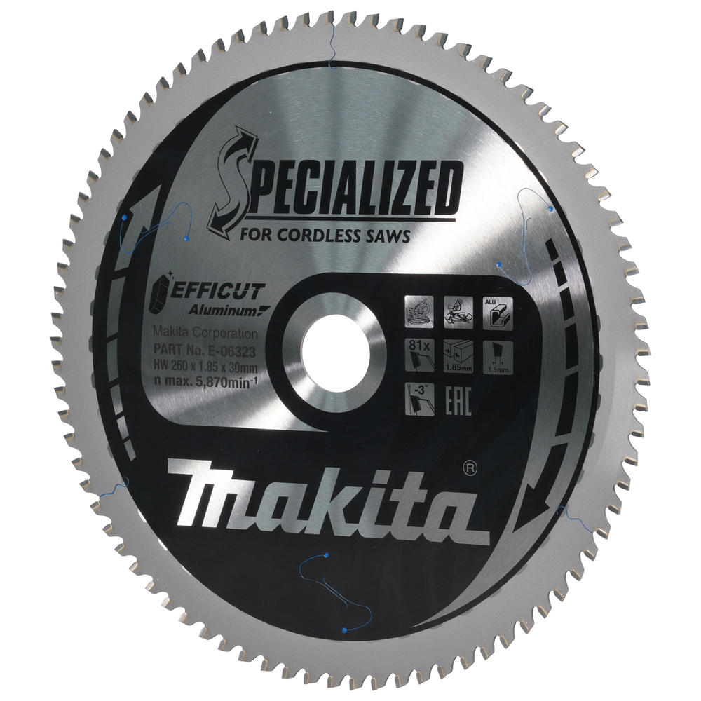 Makita Specialized Efficut Circular Saw Blade For Aluminium Cutting