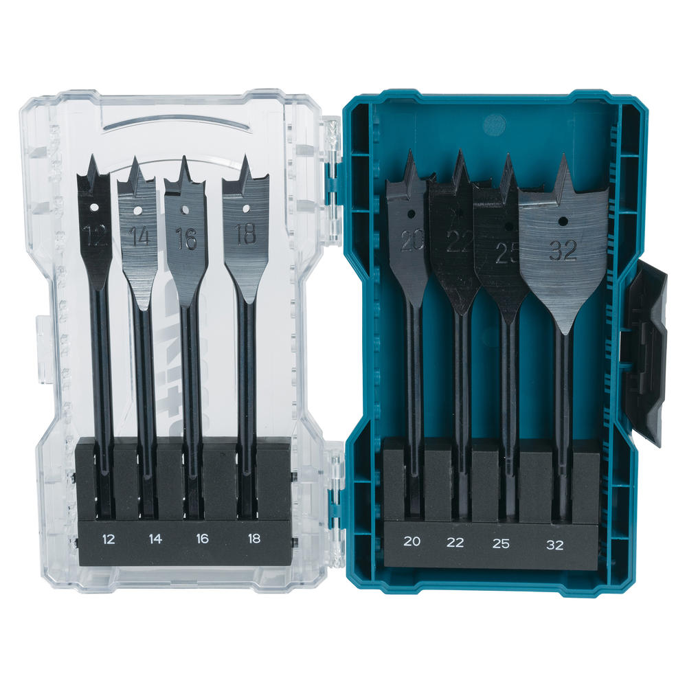 Makita 8 Piece Flat Spade Wood Drill Bit Set