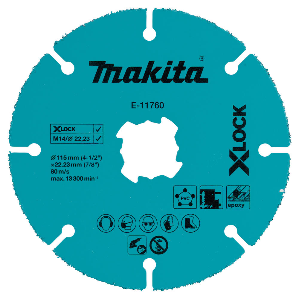 Makita X Lock Tungsten Carbide Grit Cutting Disc 115mm 2mm 22mm