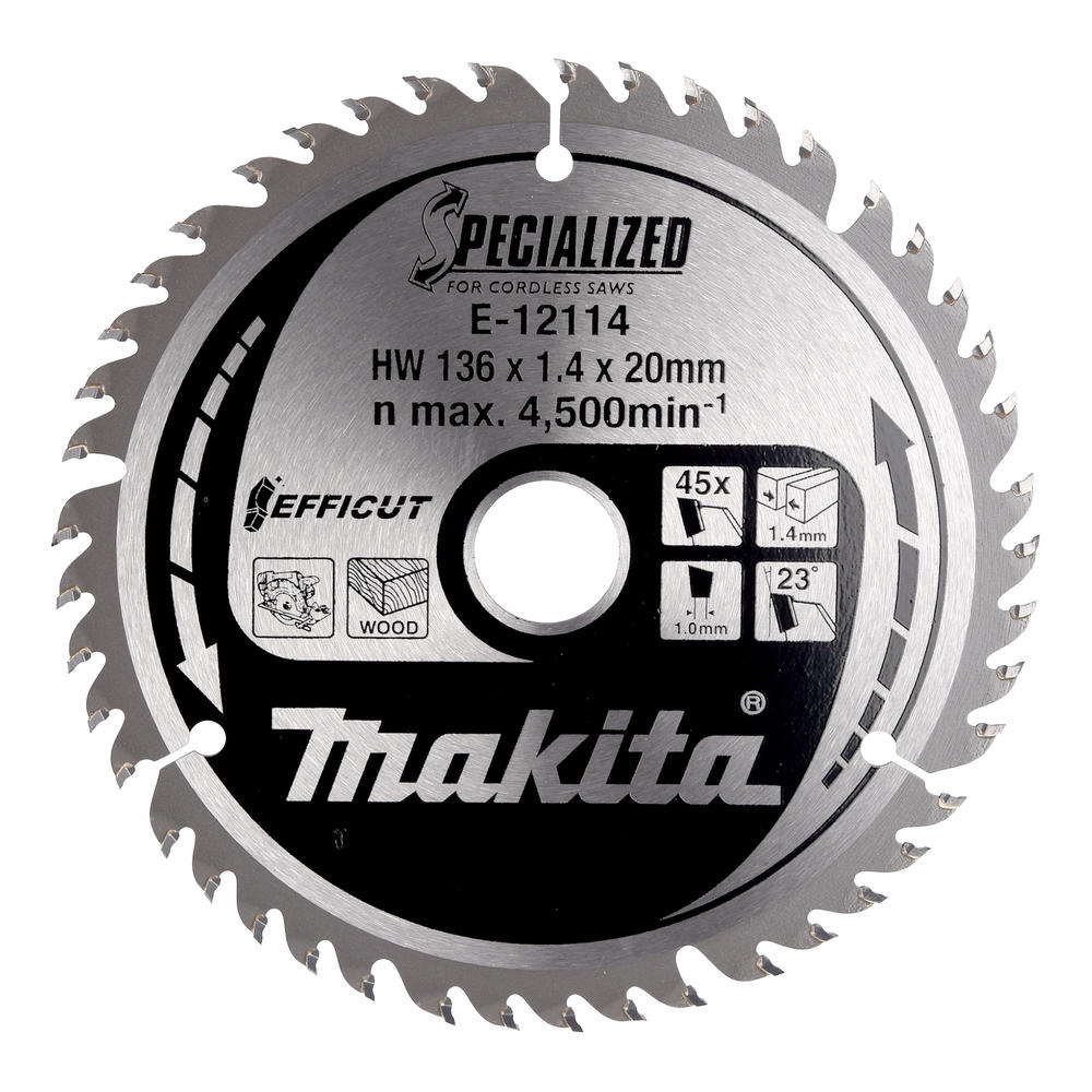 Makita SPECIALIZED Efficut Wood Cutting Saw Blade 136mm 45T 20mm