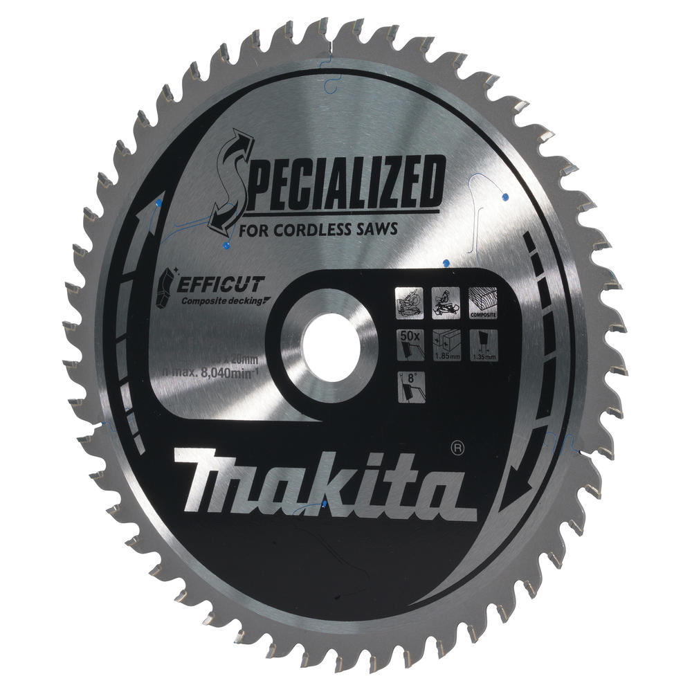 Image of Makita SPECIALIZED Efficut Circular Saw Blade for Composite Decking 190mm 50T 20mm