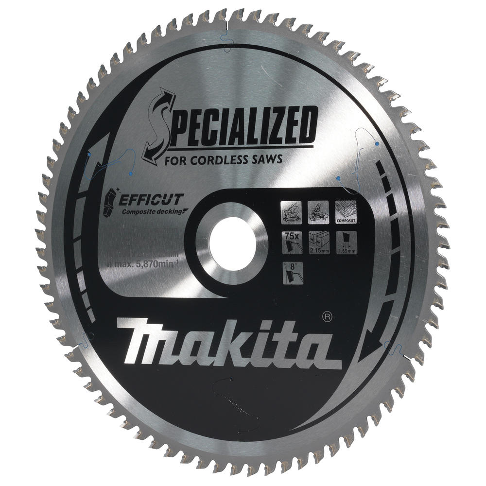 Image of Makita SPECIALIZED Efficut Circular Saw Blade for Composite Decking 260mm 75T 30mm