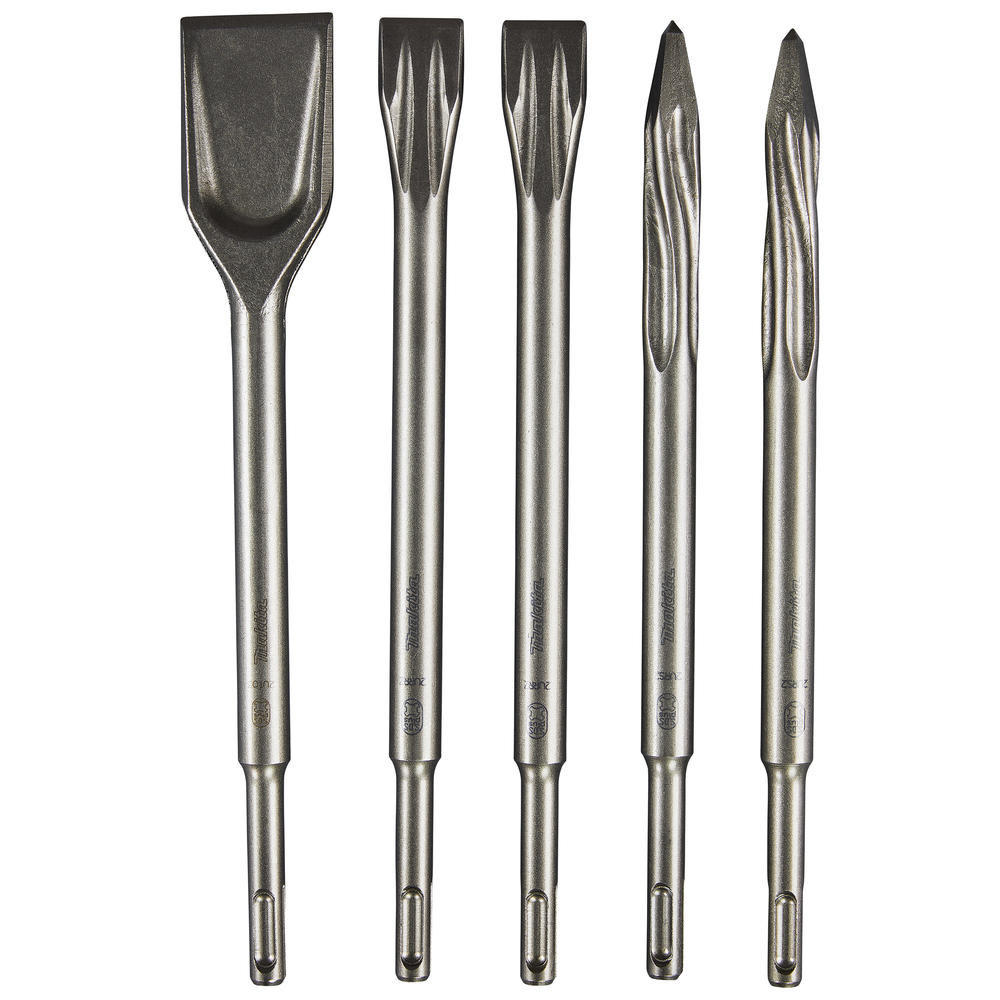 Makita 5 Piece Self Sharpening SDS Plus Chisel Set in Storage Tube