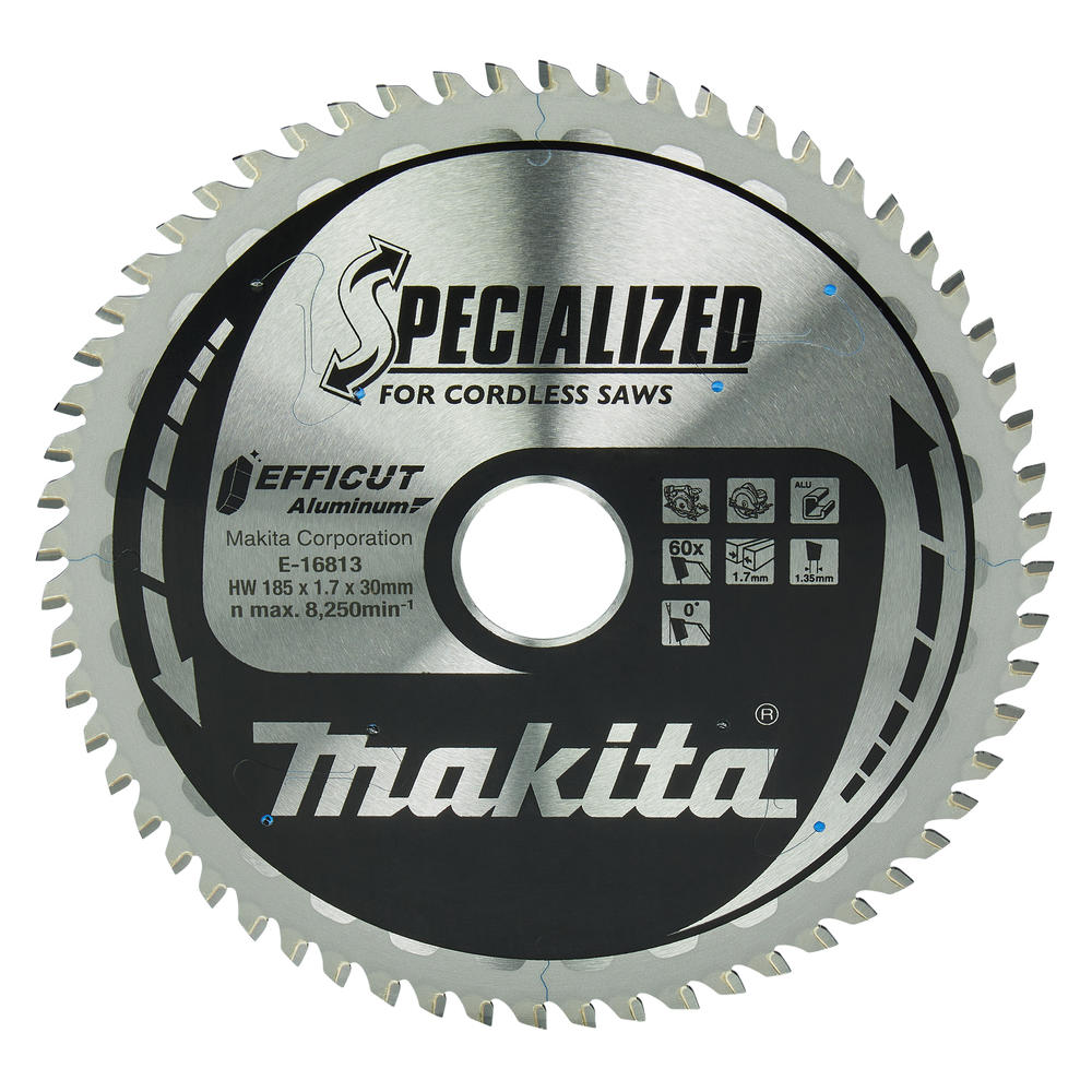 Makita Specialized Efficut Aluminium Circular Saw Blade 185mm 60t 30mm