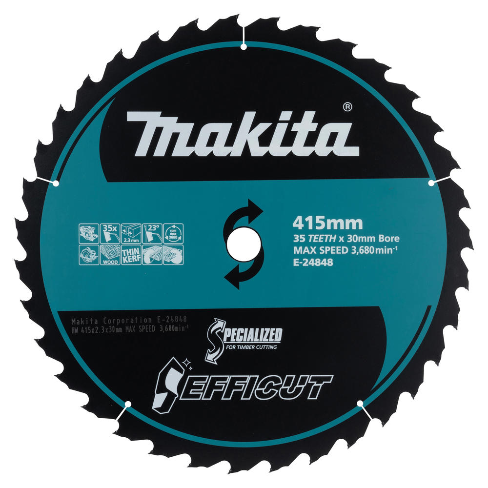 View Makita Specialized Timber Cutting Efficut Tct Circular Saw Blade 415mm 35t 30mm