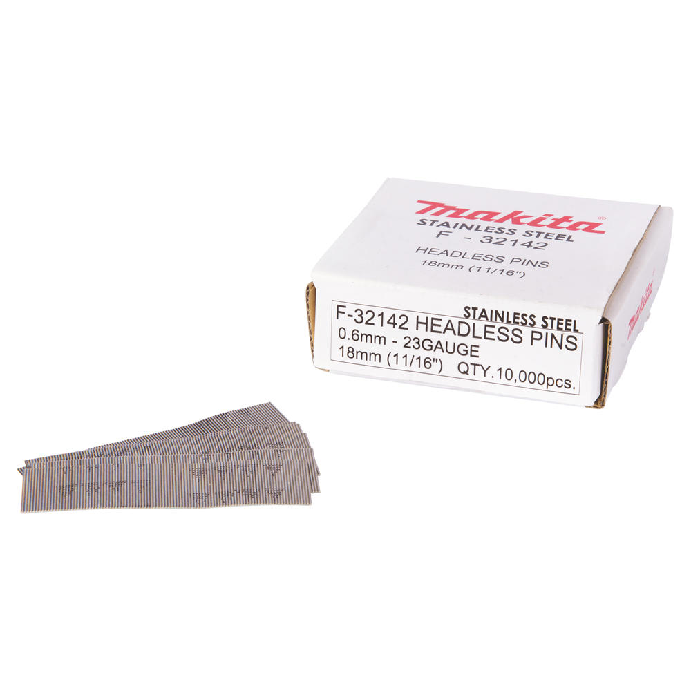 Makita 23 Gauge Stainless Steel Headless Mini Pins 18mm Pack of 10000