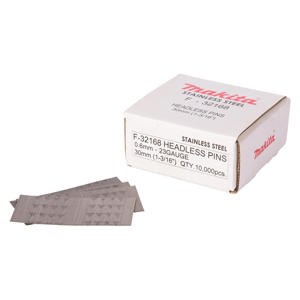 Makita 23 Gauge Stainless Steel Headless Mini Pins 30mm Pack of 10000