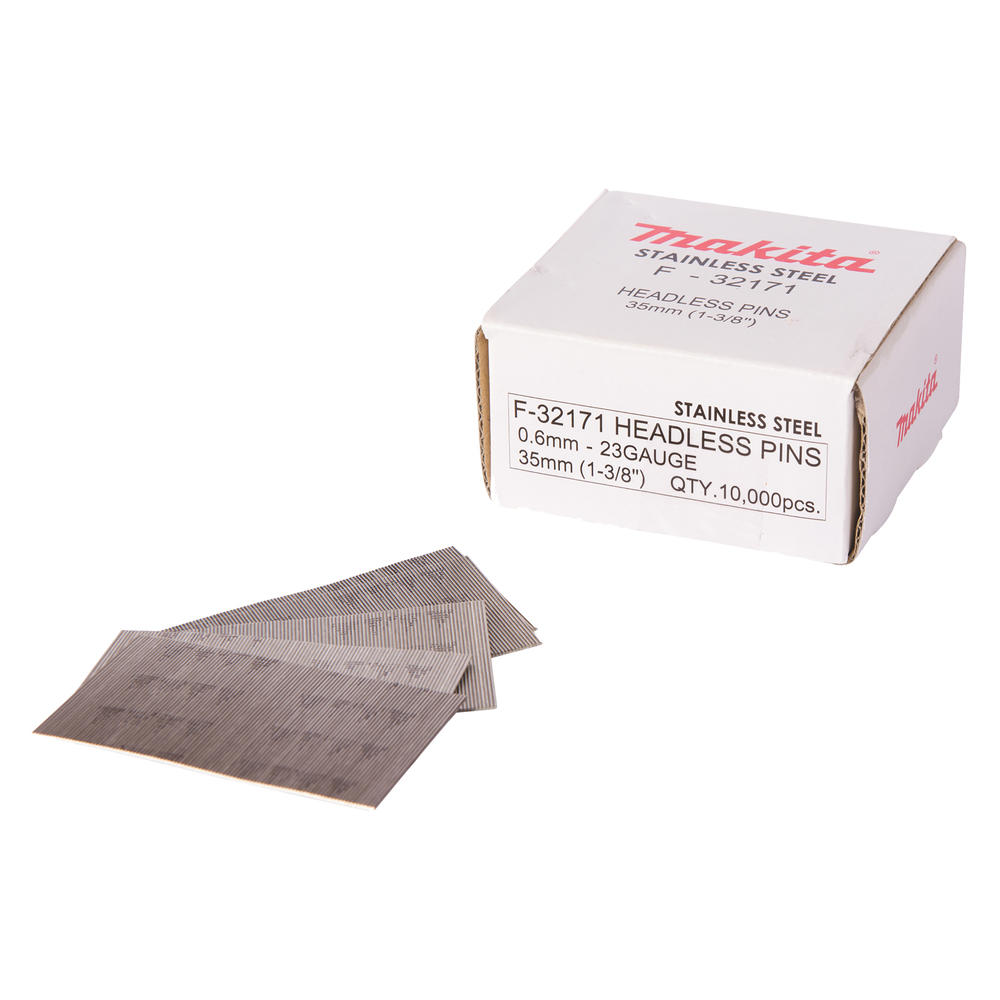 Makita 23 Gauge Stainless Steel Headless Mini Pins 35mm Pack of 10000