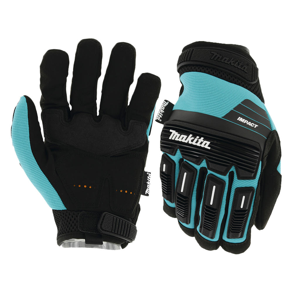 Makita Advanced Impact Demolition Gloves Black / Blue L Pack of 1
