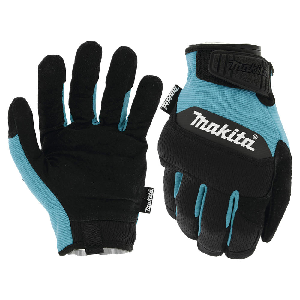 Makita Durahide Leather Palm Performance Gloves Black / Blue M Pack of 1
