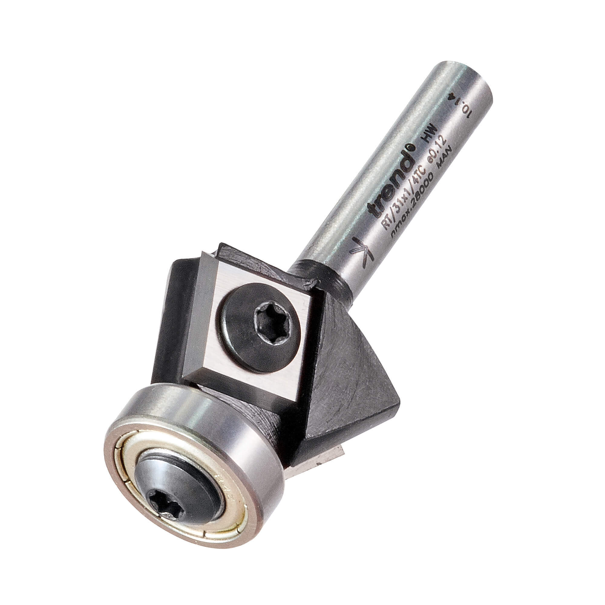 Image of Trend Rotatip Bevel Trimmer Bearing Guided Router Cutter 24mm 12mm 1/4"