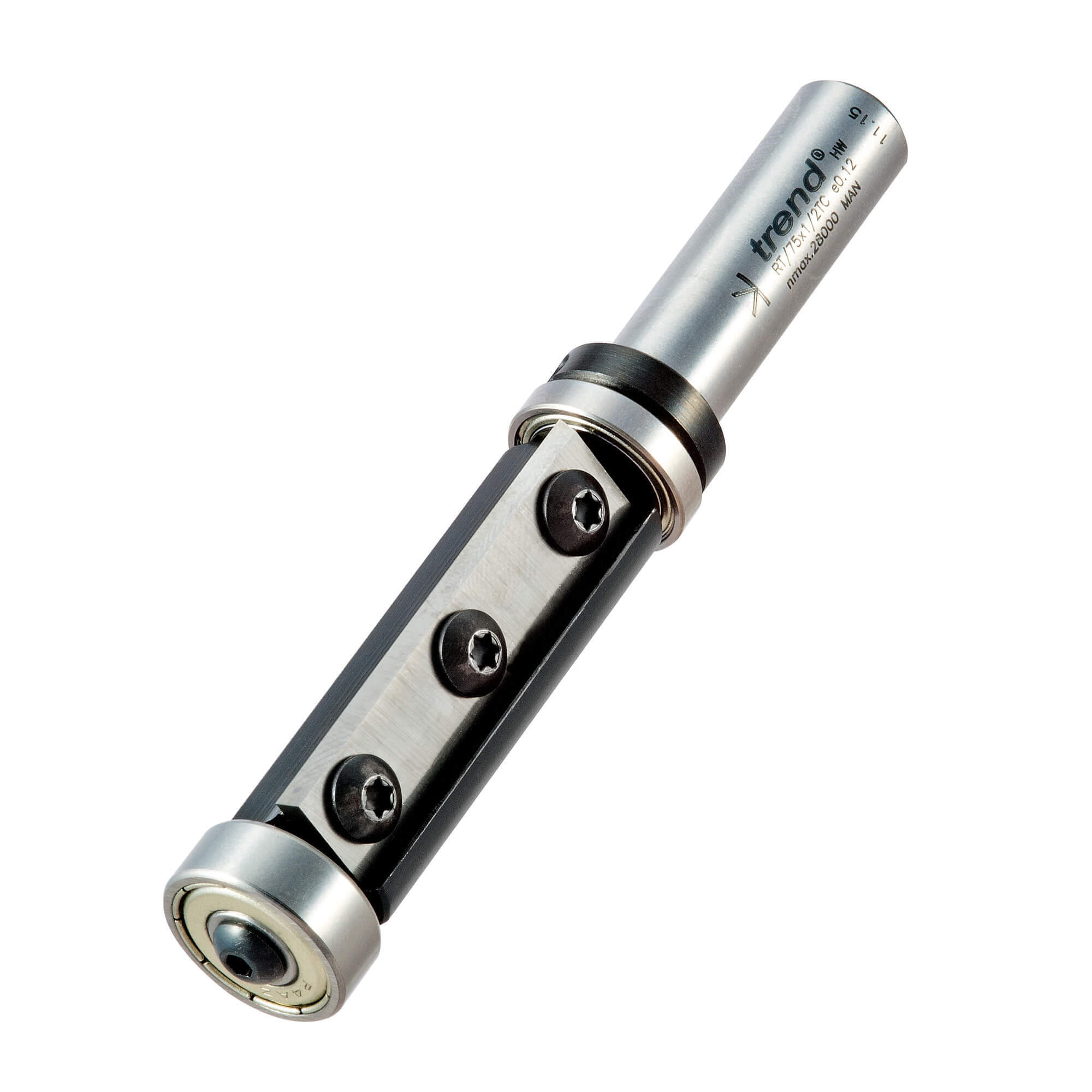Image of Trend Rota-Tip Two Flute Double Bearing Guided Trimmer 19.1mm 50mm 1/2"