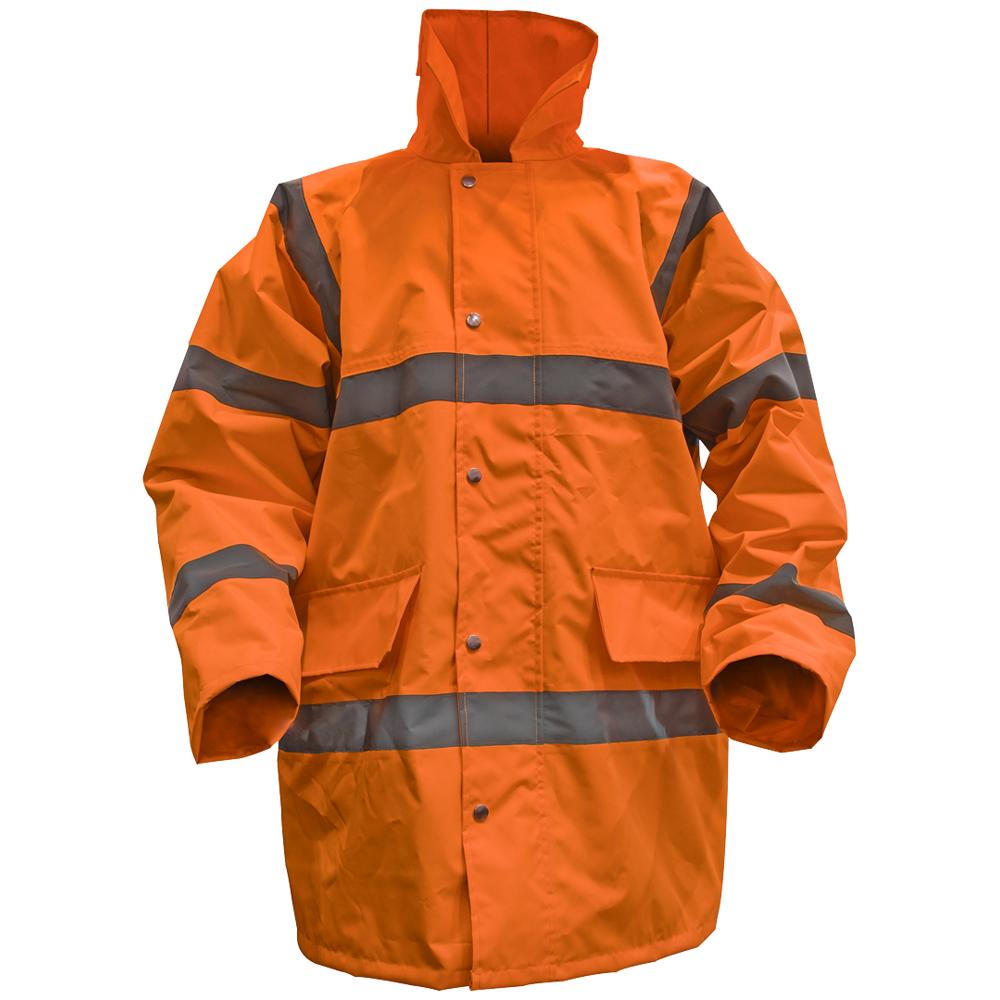 Sealey Quilted Lining Hi Vis Motorway Jacket Orange 2XL