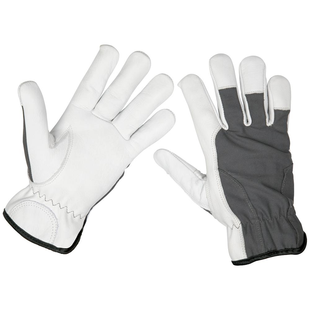 Sealey Super Cool Hide Breathable Work Gloves Grey L