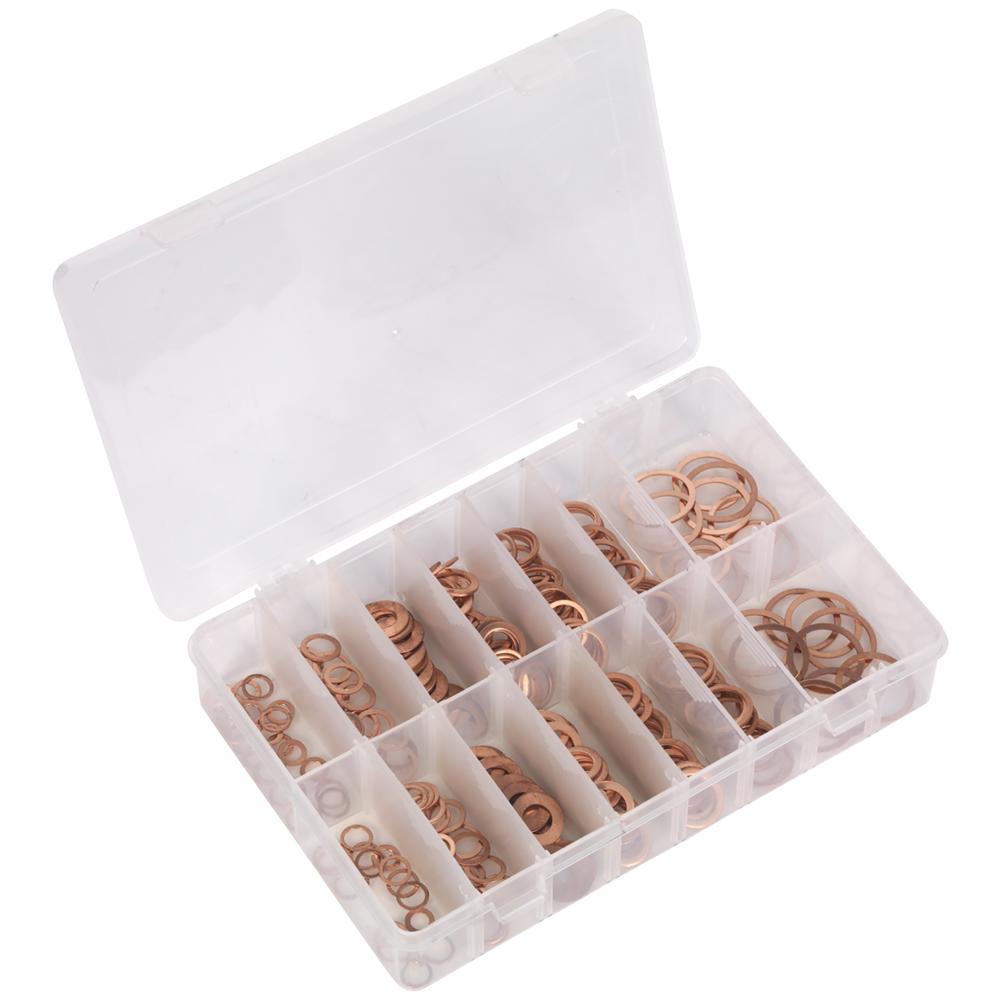 250 Piece Copper Diesel Injector Washer Assortment Metric