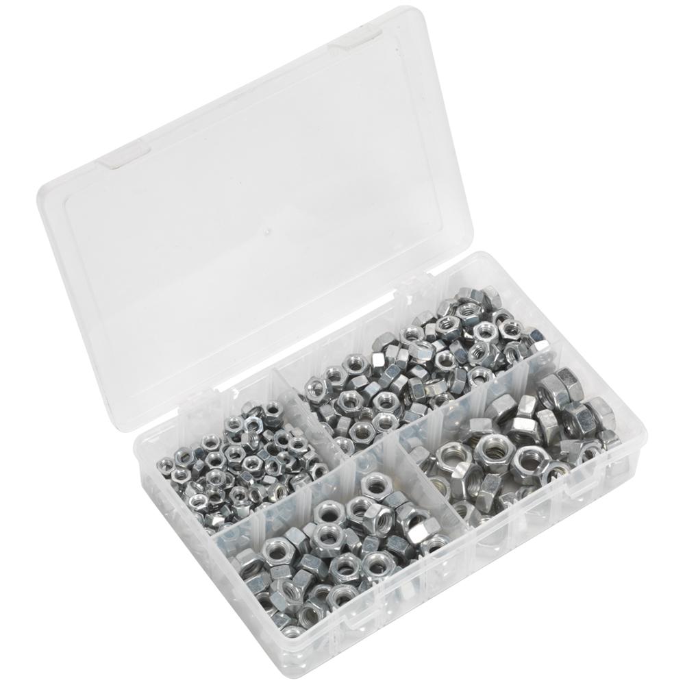 320 Piece Steel Hex Nuts Assortment Imperial UNC