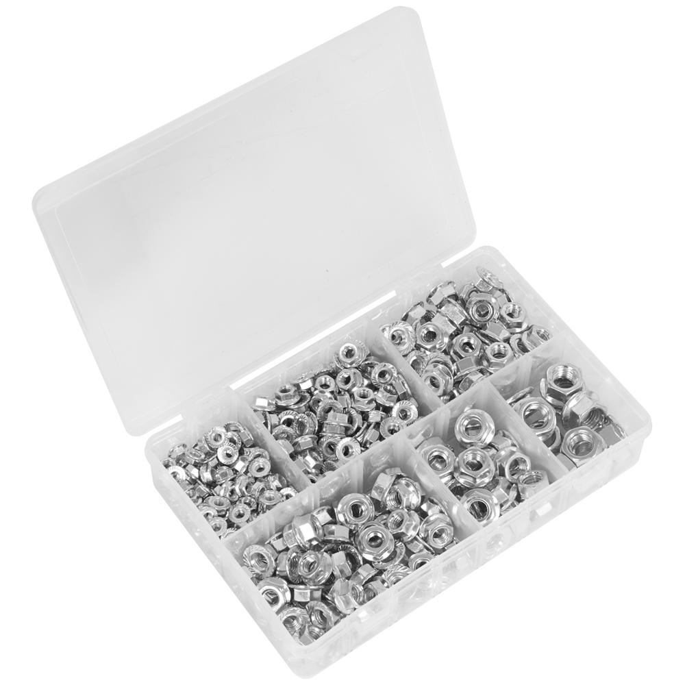 390 Piece Serrated Flange Nut Assortment Metric