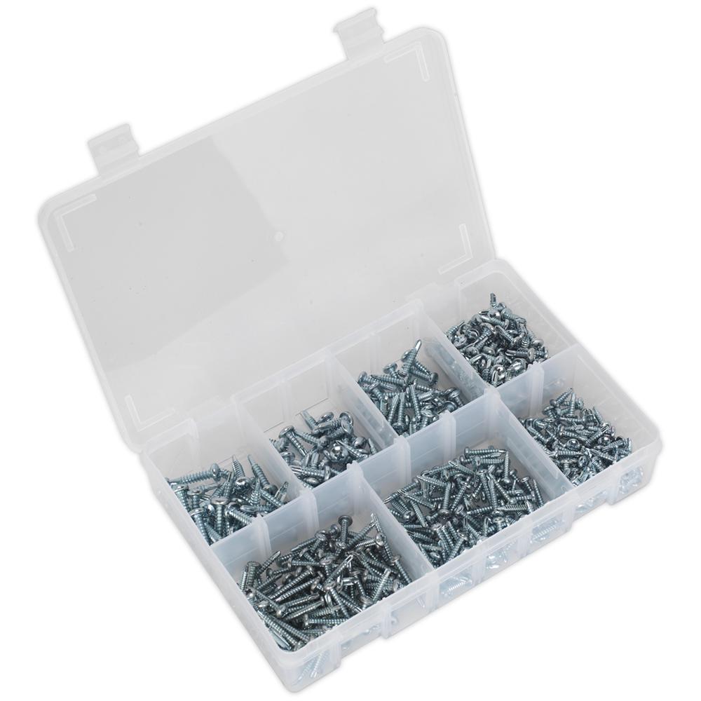 Sealey Light 500 Piece Pan Head Self Drilling Screw Assortment