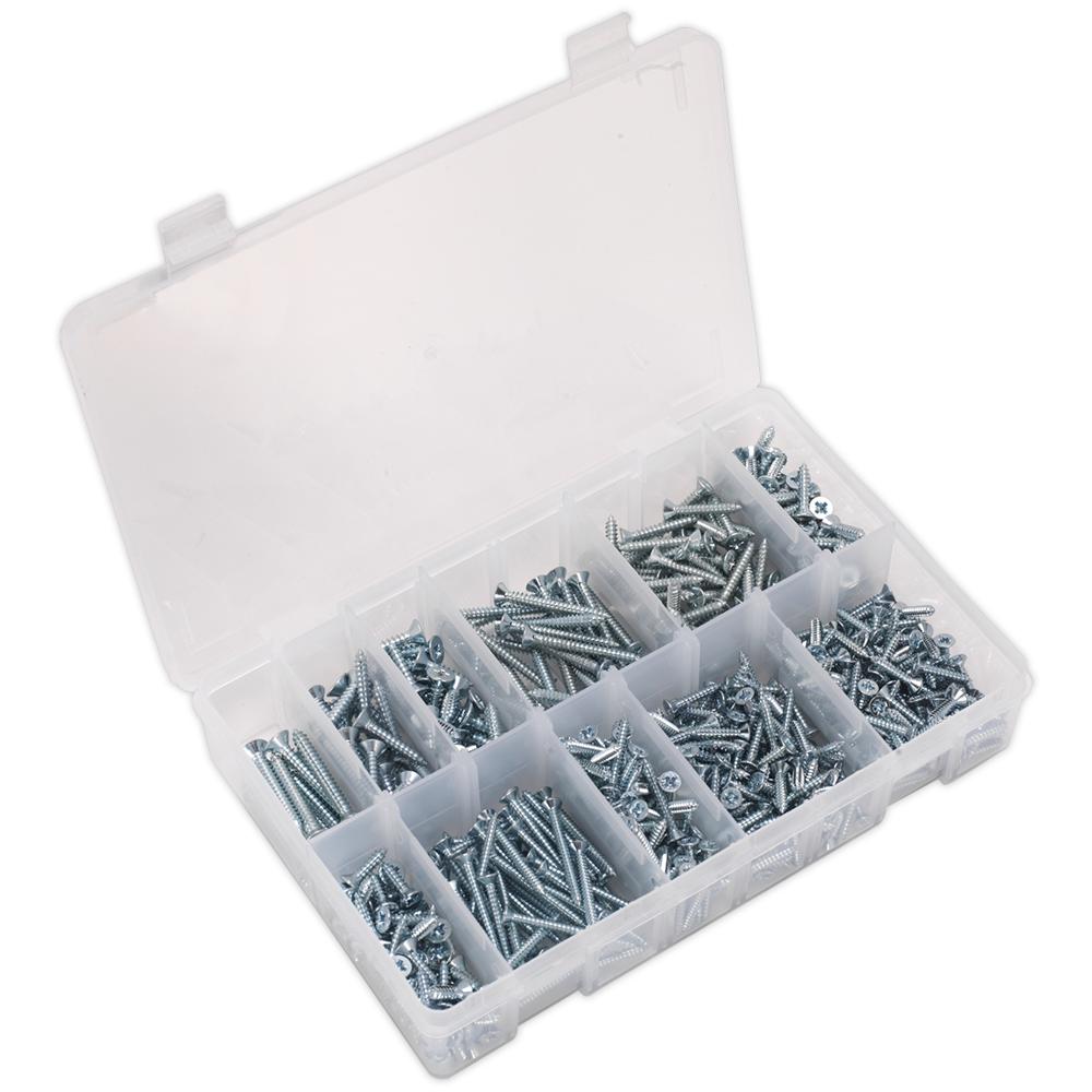600 Piece Countersunk Self Tapping Screw Assortment