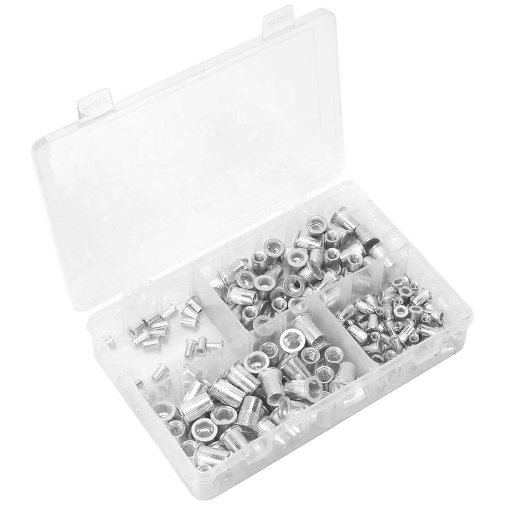 200 Piece Splined Threaded Insert Rivet Nut Assortment