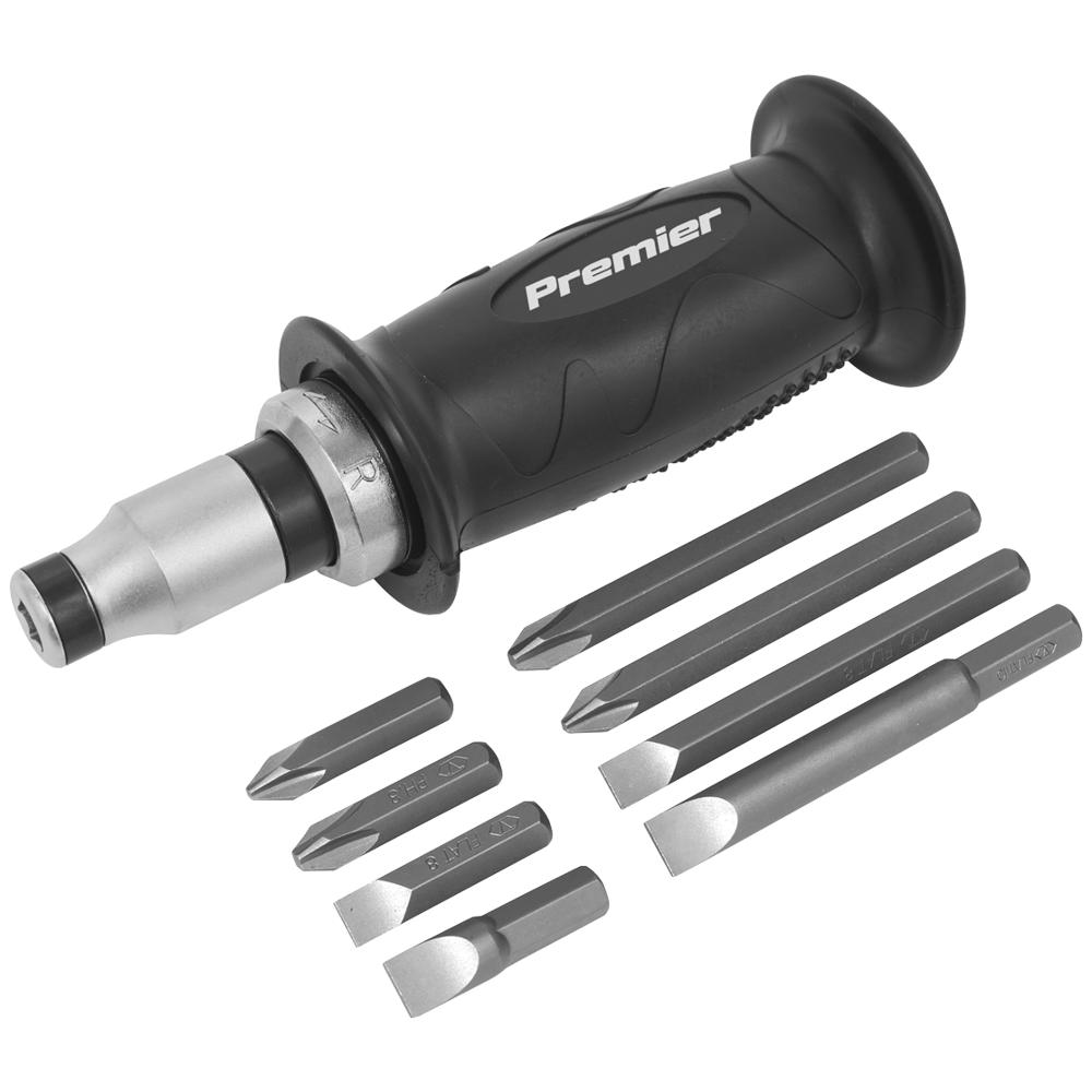 Hand Impact Driver and 8 Piece Screwdriver Bit Set