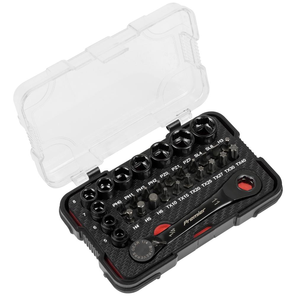 Sealey Premier 31 Piece 1/4" Drive Low Profile Socket and Bit Set 1/4