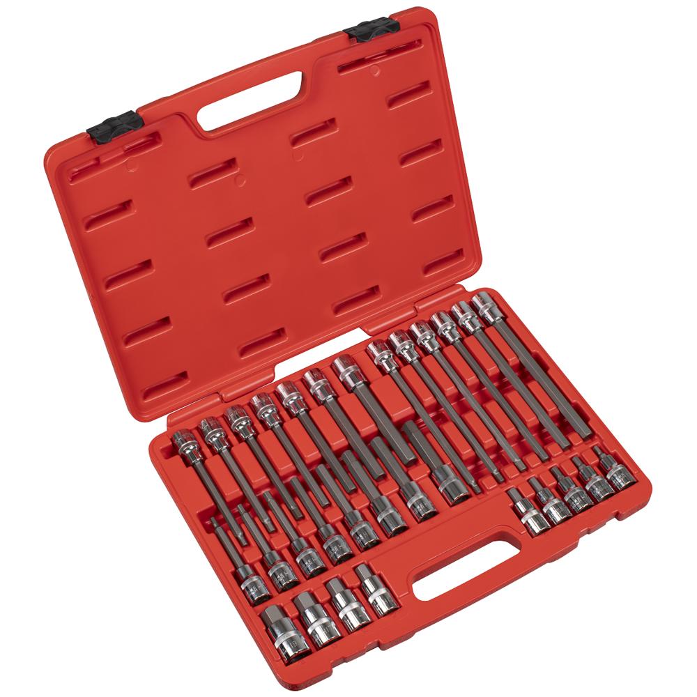 Sealey 30 Piece 1/2" Drive Hexagon Socket Bit Set Metric 1/2